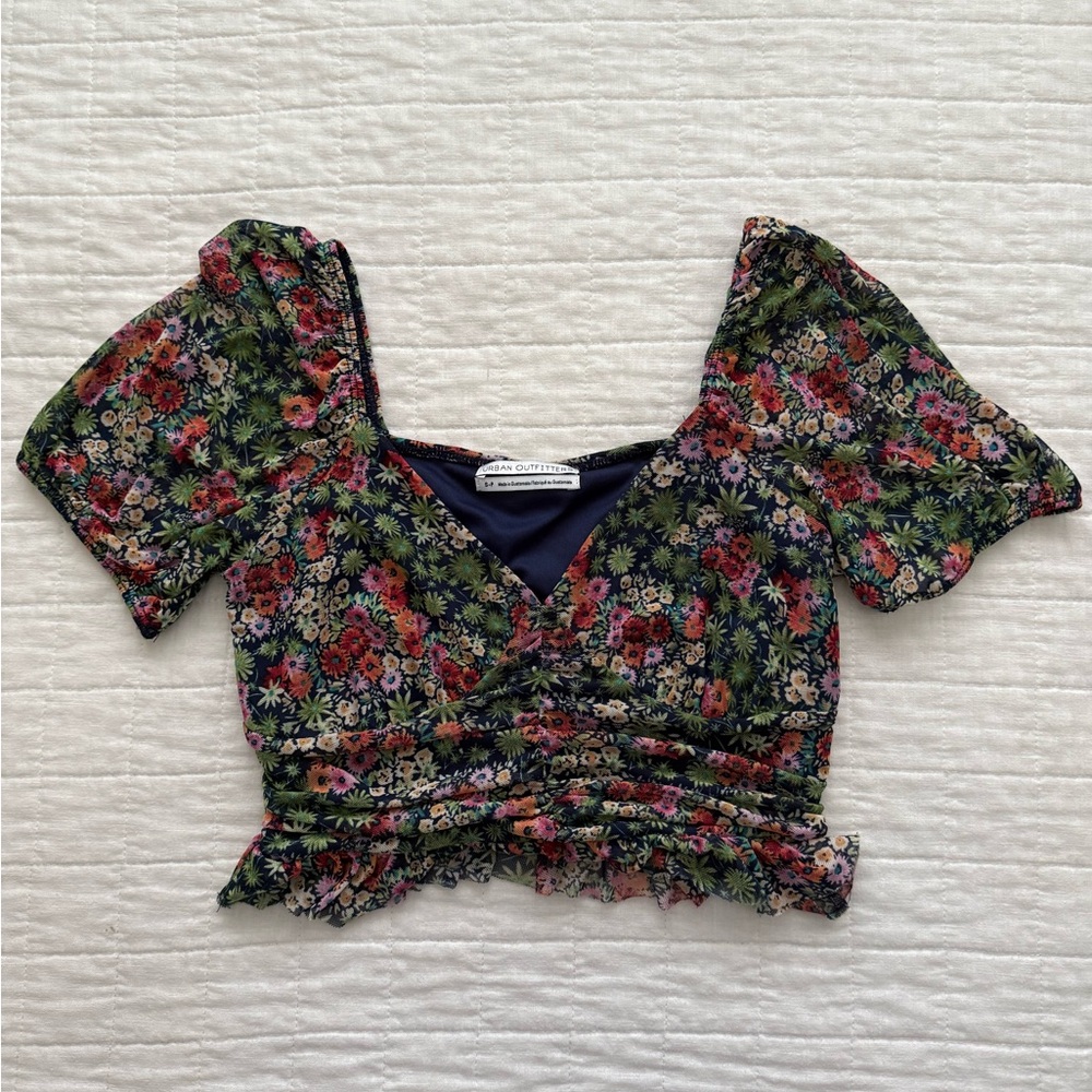 Floral Mesh Top - Urban Outfitters